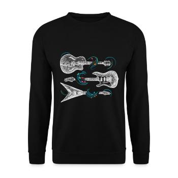 Rock n roll musique rock rock and roll guitariste - Sweat-shirt Unisexe - noir - Devant - Alina (178cm) & Michal (187cm)