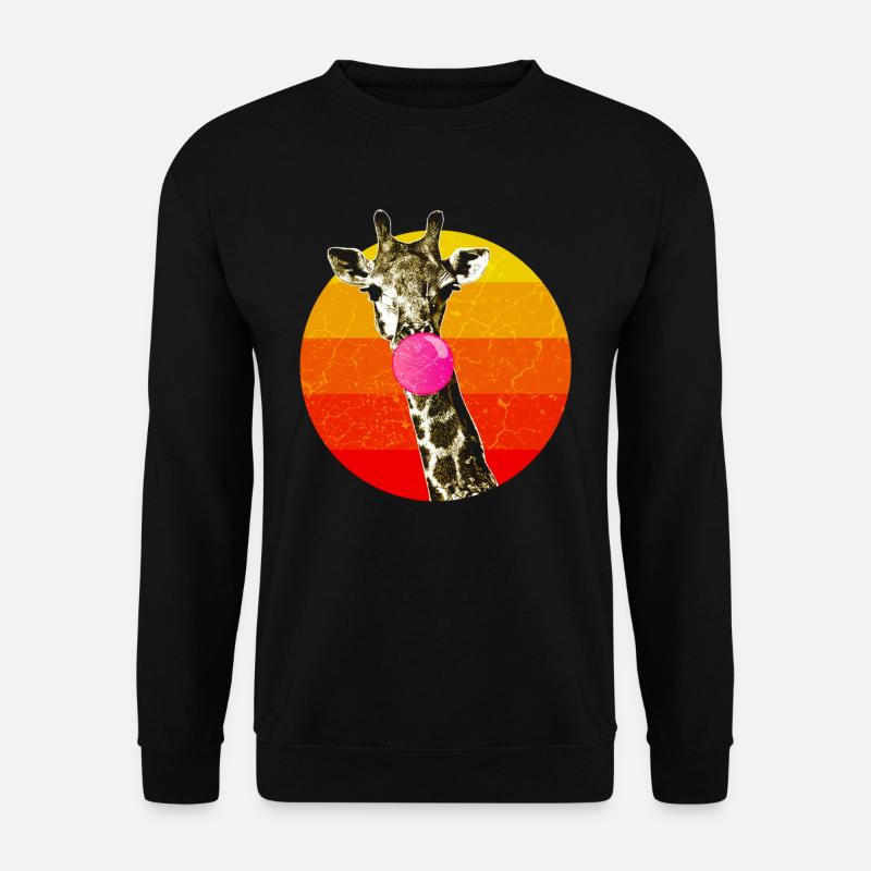 Giraffe Mit Kaugummi Blase Giraffen Tier - Unisex Pullover - Schwarz