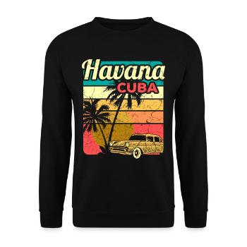 Cuba Caraïbes Vacances cubaines Vacances latines - Sweat-shirt Unisexe - noir - Devant - Alina (178cm) & Michal (187cm)