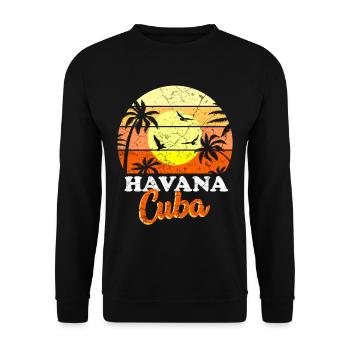 Cuba Caribbean Cuban Vacation Latin Vacation - Unisex Sweatshirt - black - Front - Alina (178cm) & Michal (187cm)