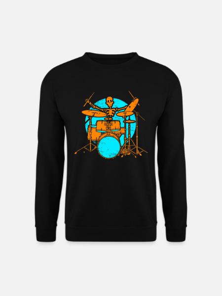 Skelet drummer drums drummers Halloween - Unisex Sweatshirt - black