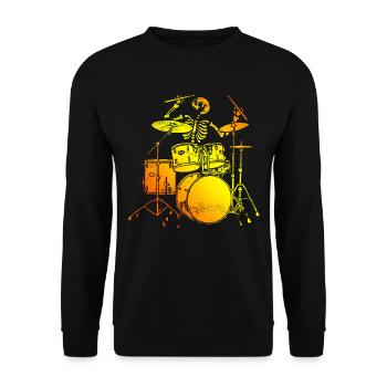 Squelette batteur batterie batteurs Halloween - Sweat-shirt Unisexe - noir - Devant - Alina (178cm) & Michal (187cm)