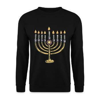 Shalom Star of David Hebrew Jews Judaism Jew - Unisex Sweatshirt - black - Front - Alina (178cm) & Michal (187cm)