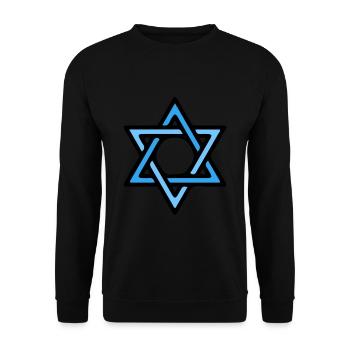 Shalom Davidstern Hebräisch Juden Judentum Jude - Unisex Pullover - Schwarz - Vorne - Alina (178cm) & Michal (187cm)