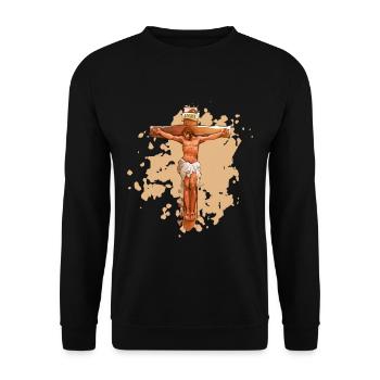 Jesus Christ Design For Christianity Christian - Unisex Sweatshirt - black - Front - Alina (178cm) & Michal (187cm)