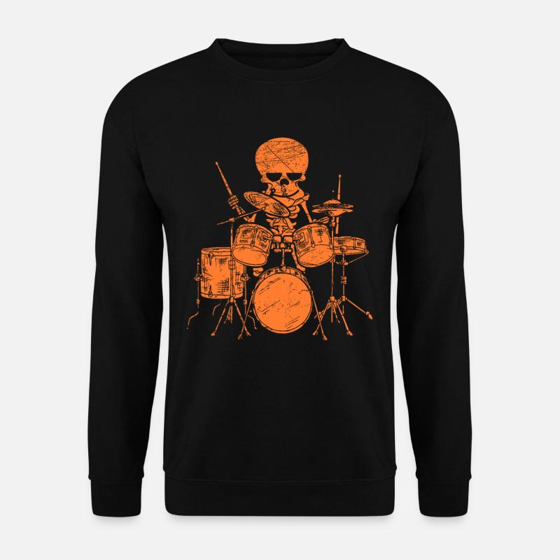 Skelet drummer drums drummers Halloween - Unisex Sweatshirt - black