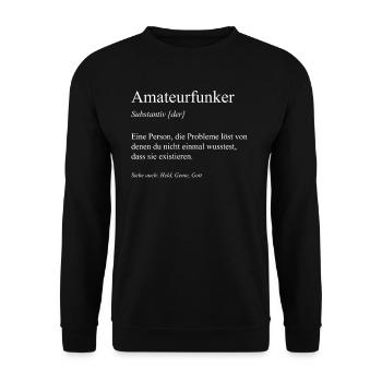 Amateurfunker Antenne Funker Funkturm CB Geschenk - Unisex Pullover - Schwarz - Vorne - Alina (178cm) & Michal (187cm)