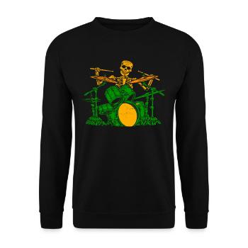 Squelette batteur batteurs batteurs Halloween - Sweat-shirt Unisexe - noir - Devant - Alina (178cm) & Michal (187cm)