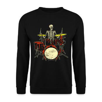 Squelette batteur batteurs batteurs Halloween - Sweat-shirt Unisexe - noir - Devant - Alina (178cm) & Michal (187cm)