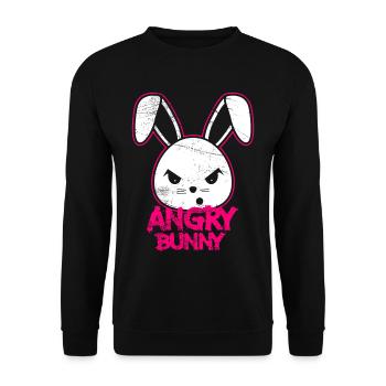 Hase Bößes Kaninchen Horror Halloween Ostern - Unisex Pullover - Schwarz - Vorne - Alina (178cm) & Michal (187cm)