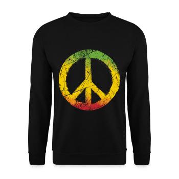 Jamaica Hippie Peace Sign Rastas Jamaica - Unisex Sweatshirt - black - Front - Alina (178cm) & Michal (187cm)