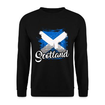Scotland Flag Scottish Coat of Arms Scots - Unisex Sweatshirt - black - Front - Alina (178cm) & Michal (187cm)
