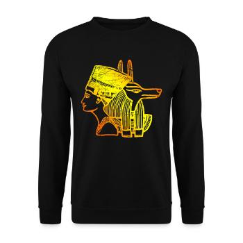 Ägypten Urlaub Pyramiden Sphinx Archäologie Symbol - Unisex Pullover - Schwarz - Vorne - Alina (178cm) & Michal (187cm)