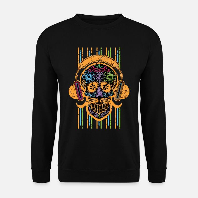 Skull DJ Elektronische Musik Disc Jockey - Unisex Pullover - Schwarz
