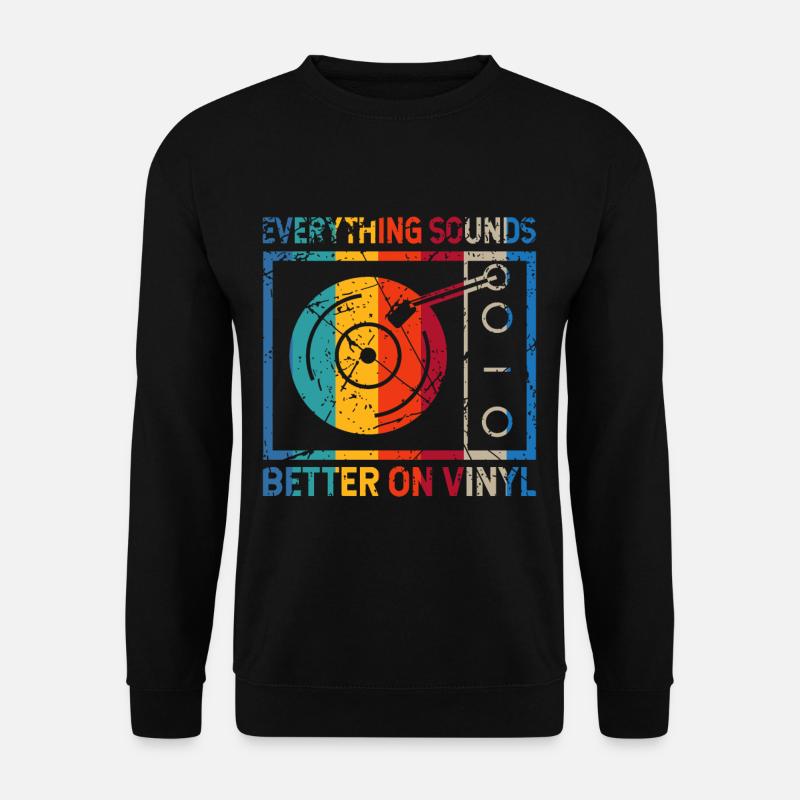 DJ Vinyl Plattenspieler LP Schallplatten - Unisex Pullover - Schwarz