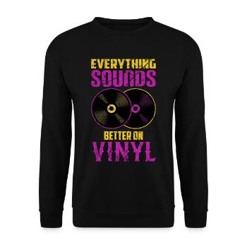Platine vinyle DJ disques LP - Sweat-shirt Unisexe - noir - Devant - Alina (178cm) & Michal (187cm)
