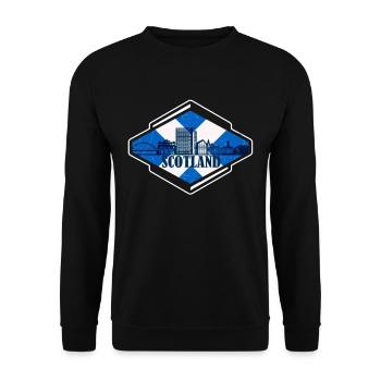 Schottland Flagge Schottisches Wappen Schotten - Unisex Pullover - Schwarz - Vorne - Alina (178cm) & Michal (187cm)