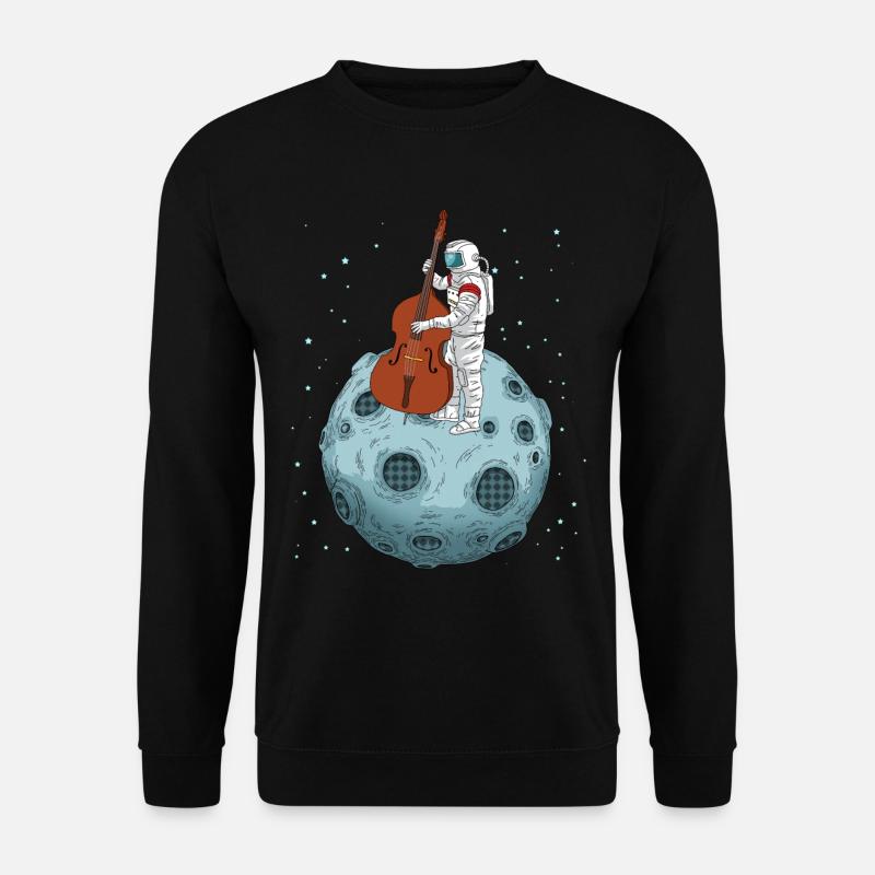 Kontrabass Geschenk Astronaut Big Band Kontrabass - Unisex Pullover - Schwarz