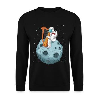 Harfe Geschenk Musik Harfenmusik Harfenspieler - Unisex Pullover - Schwarz - Vorne - Alina (178cm) & Michal (187cm)