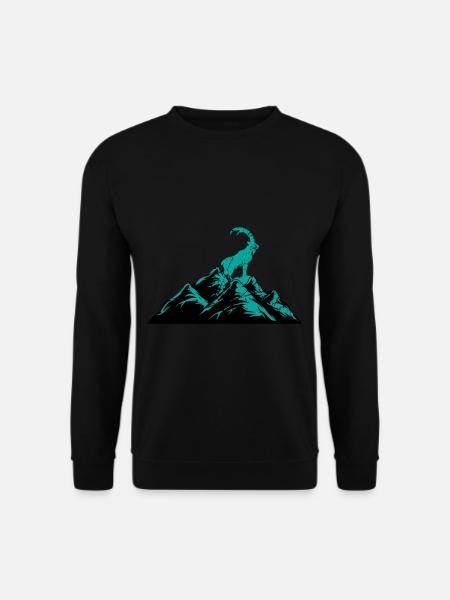 Steinbock Wandern Wanderer Berge Geschenk - Unisex Pullover - Schwarz