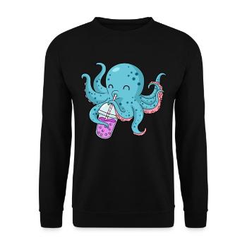 Pieuvre Bubble Tea Cadeau Boba Tea Bubble Tea - Sweat-shirt Unisexe - noir - Devant - Alina (178cm) & Michal (187cm)
