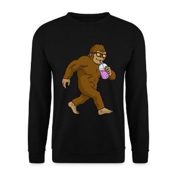 Bigfoot Bubble Tea Cadeau Pinker Bubble Tea - Sweat-shirt Unisexe - noir - Devant - Alina (178cm) & Michal (187cm)