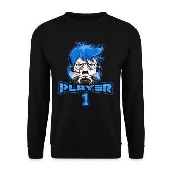 Matching Gamer Couple Player 1 Player 2 - Unisex Sweatshirt - black - Front - Alina (178cm) & Michal (187cm)