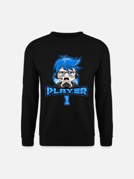 Matching Gamer Couple Player 1 Player 2 - Unisex Sweatshirt - black