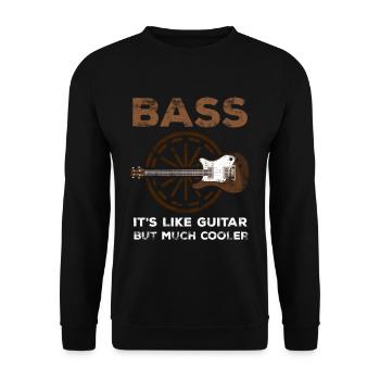 Bass Gitarre Cooler Bassist Bassisten Musiker - Unisex Pullover - Schwarz - Vorne - Alina (178cm) & Michal (187cm)