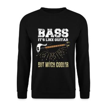 Bass Gitarre Cooler Bassist Bassisten Musiker - Unisex Pullover - Schwarz - Vorne - Alina (178cm) & Michal (187cm)