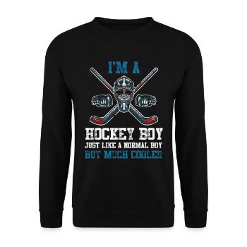 Hockey sur glace garçon hockey fils sport d'équipe - Sweat-shirt Unisexe - noir - Devant - Alina (178cm) & Michal (187cm)