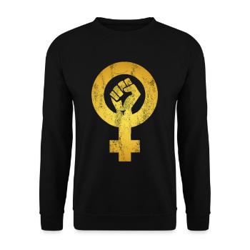 Féminisme Faust Féministe Femmes Droits grève - Sweat-shirt Unisexe - noir - Devant - Alina (178cm) & Michal (187cm)