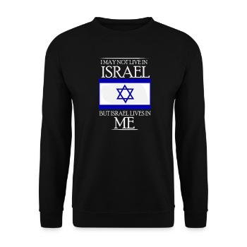 Israel flag IDF Mossad Menorah Tel Aviv gift - Unisex Sweatshirt - black - Front - Alina (178cm) & Michal (187cm)