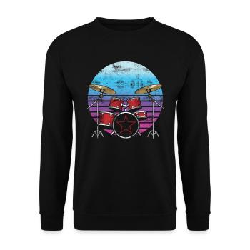 Batteur batterie batteur baguettes musique - Sweat-shirt Unisexe - noir - Devant - Alina (178cm) & Michal (187cm)