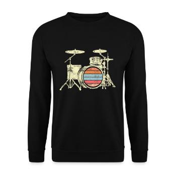 Batteur batterie batteur baguettes musique - Sweat-shirt Unisexe - noir - Devant - Alina (178cm) & Michal (187cm)