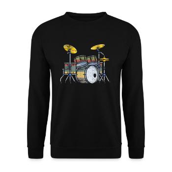 Drummer drums drummer drum sticks music - Unisex Sweatshirt - black - Front - Alina (178cm) & Michal (187cm)