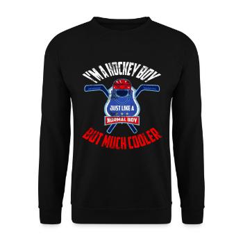 Hockey Boy Ice Hockey Player Boy Son Winter - Unisex Sweatshirt - black - Front - Alina (178cm) & Michal (187cm)