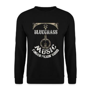 Cadeau de banjo de musique de guitare Bluegrass - Sweat-shirt Unisexe - noir - Devant - Alina (178cm) & Michal (187cm)