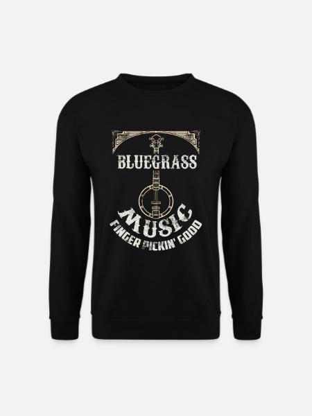 Bluegrass Gitarren Musik Banjo Geschenk - Unisex Pullover - Schwarz