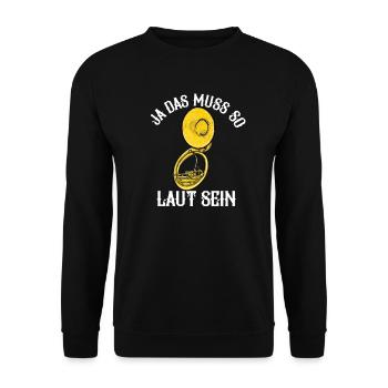 Sousaphon Orchester Blasinstrument Geschenk - Unisex Pullover - Schwarz - Vorne - Alina (178cm) & Michal (187cm)