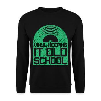 Vinyle Disques Tourne-disques Old School LPs - Sweat-shirt Unisexe - noir - Devant - Alina (178cm) & Michal (187cm)