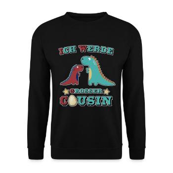I'm gonna be a cousin for big cousins in 2020. - Unisex Sweatshirt - black - Front - Alina (178cm) & Michal (187cm)