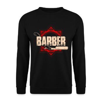 Barber profession beard beard bearer beard care hairdresser - Unisex Sweatshirt - black - Front - Alina (178cm) & Michal (187cm)