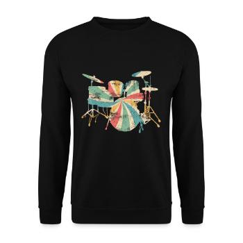 Batteur batterie batteur baguettes musique - Sweat-shirt Unisexe - noir - Devant - Alina (178cm) & Michal (187cm)