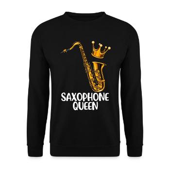 Saxophone cadeau femmes jazz musique saxophone - Sweat-shirt Unisexe - noir - Devant - Alina (178cm) & Michal (187cm)
