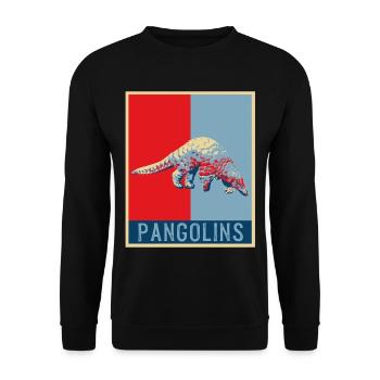 Schuppentier Geschenk Pangolin Tshirt Schuppentier - Unisex Pullover - Schwarz - Vorne - Alina (178cm) & Michal (187cm)