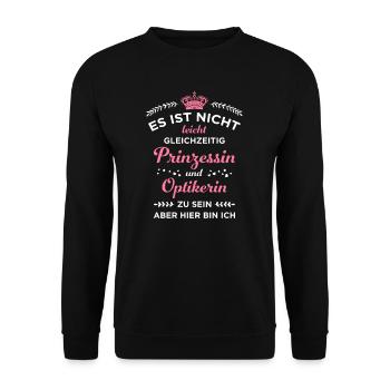 Optikerin Augenoptikerin Optiker Geschenk Brille - Unisex Pullover - Schwarz - Vorne - Alina (178cm) & Michal (187cm)