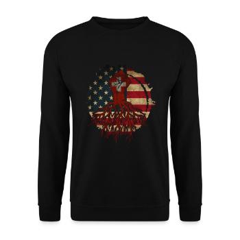 Switzerland America Patriot Flag Swiss - Unisex Sweatshirt - black - Front - Alina (178cm) & Michal (187cm)