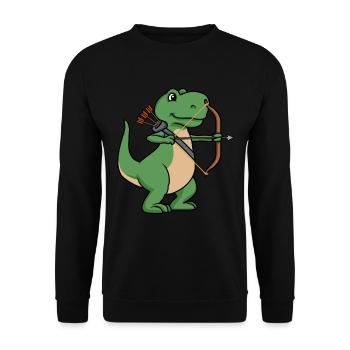 Arc et flèche de sport de tir à l'arc de dinosaure - Sweat-shirt Unisexe - noir - Devant - Alina (178cm) & Michal (187cm)