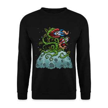 Venus Flytrap Rocket Carnivorous Plant - Unisex Sweatshirt - black - Front - Alina (178cm) & Michal (187cm)